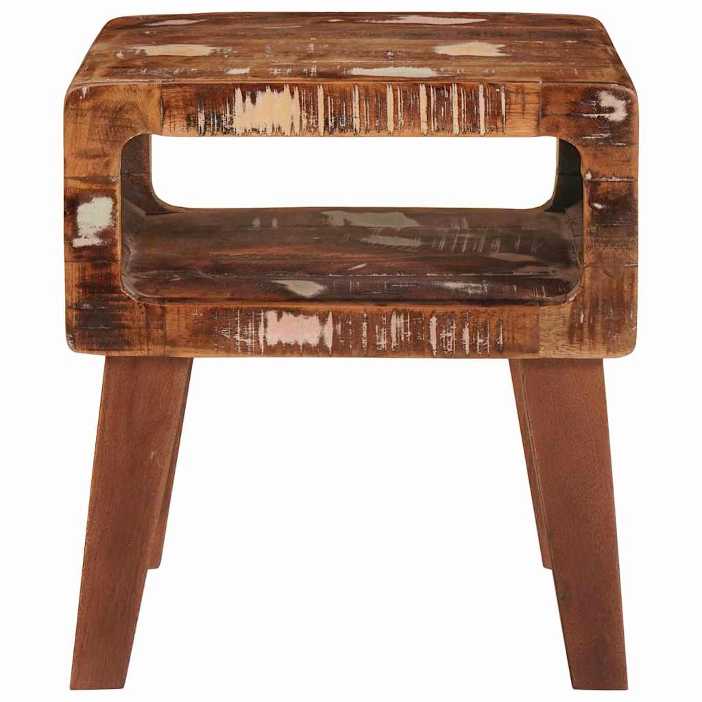End Table with Shelf Brown 40 x 32 x 46 cm Solid Reclaim Wood