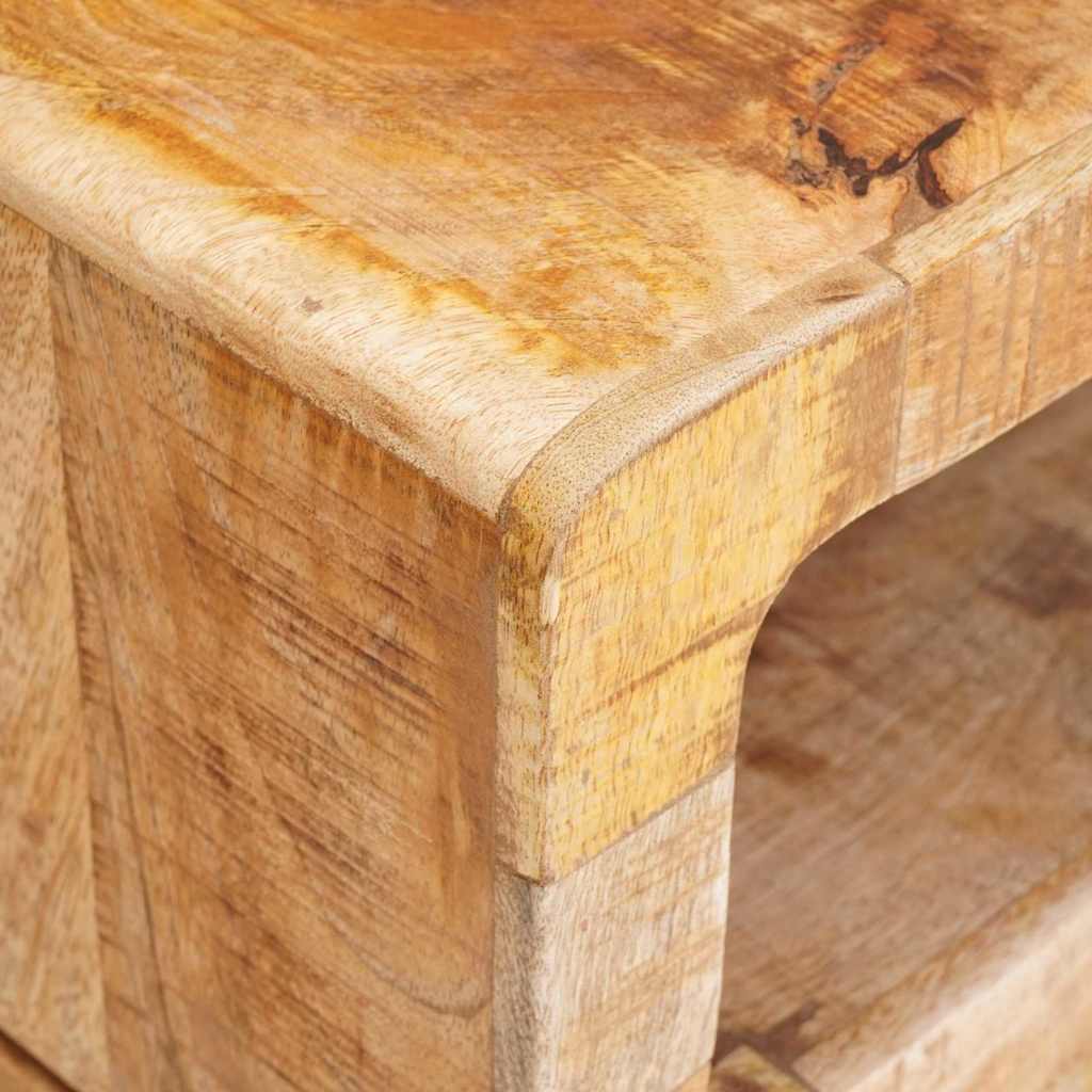 End Table with Shelf Brown 40 x 40 x 49 cm Solid Mango Wood