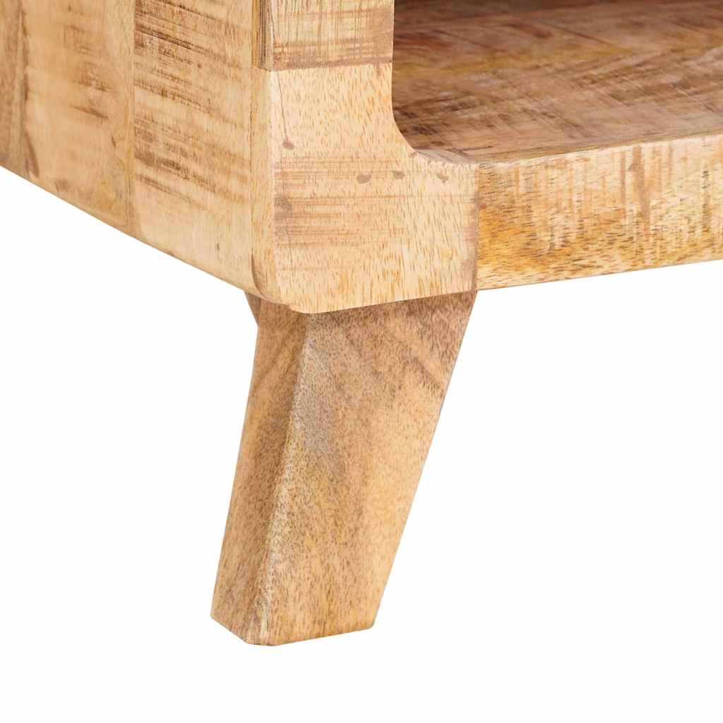 End Table with Shelf Brown 40 x 40 x 49 cm Solid Mango Wood