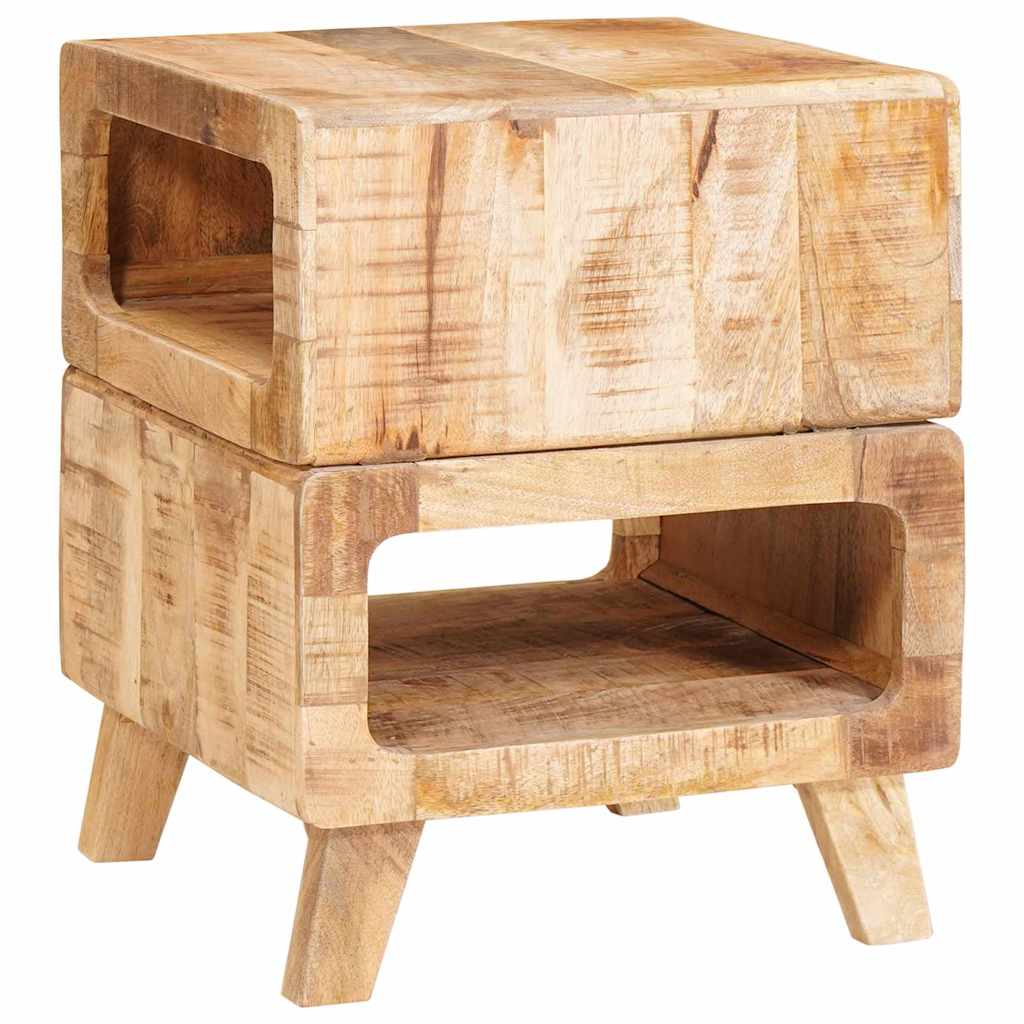 End Table with Shelf Brown 40 x 40 x 49 cm Solid Mango Wood