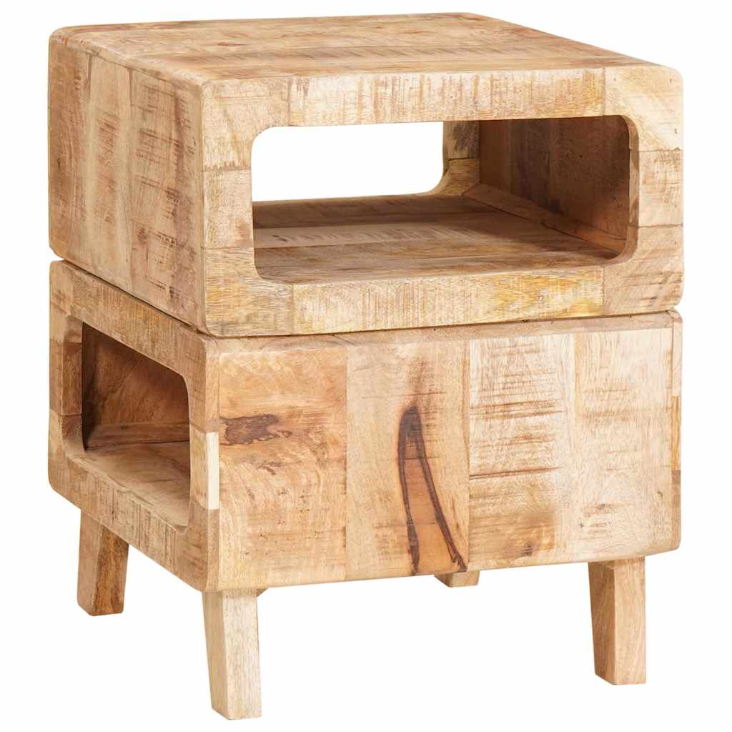 End Table with Shelf Brown 40 x 40 x 49 cm Solid Mango Wood