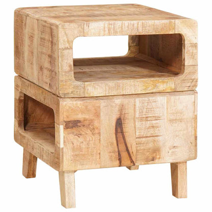 End Table with Shelf Brown 40 x 40 x 49 cm Solid Mango Wood