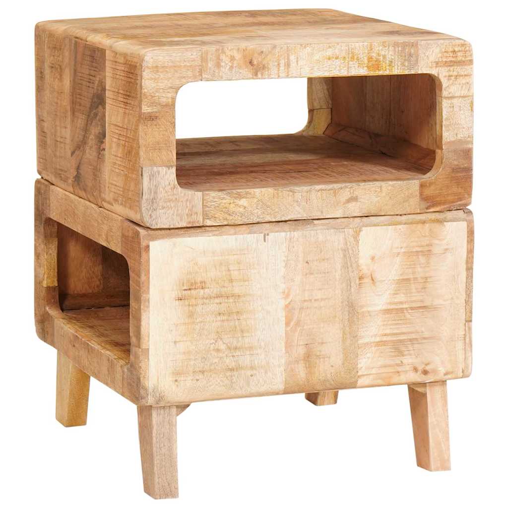 End Table with Shelf Brown 40 x 40 x 49 cm Solid Mango Wood