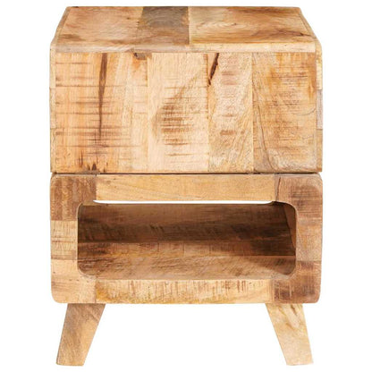 End Table with Shelf Brown 40 x 40 x 49 cm Solid Mango Wood