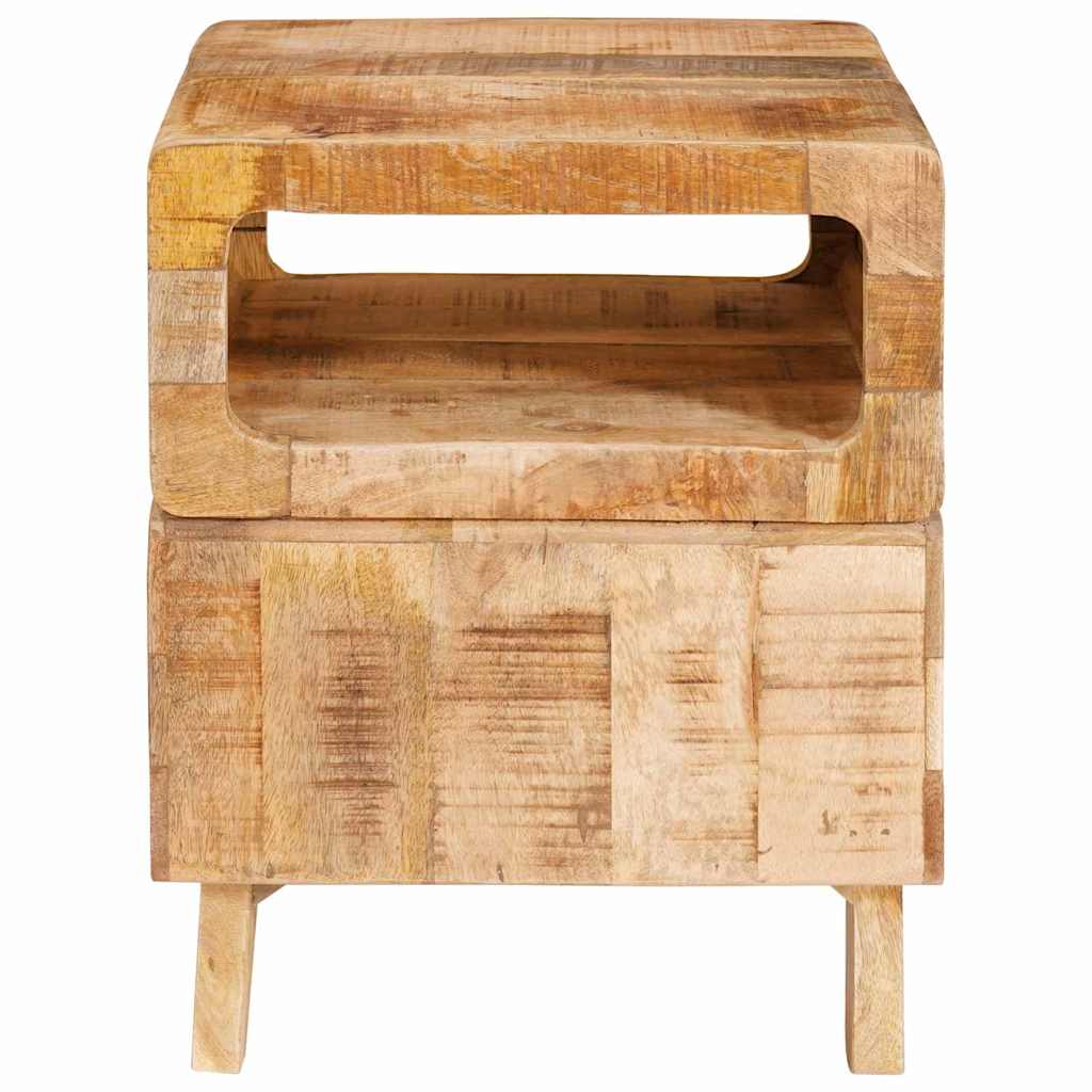 End Table with Shelf Brown 40 x 40 x 49 cm Solid Mango Wood