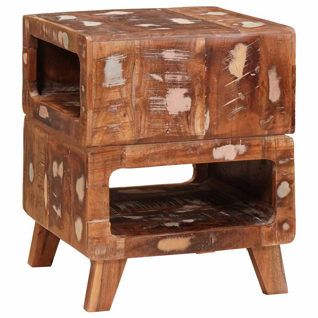 End Table with Shelf Brown 40 x 40 x 49 cm Solid Reclaim Wood
