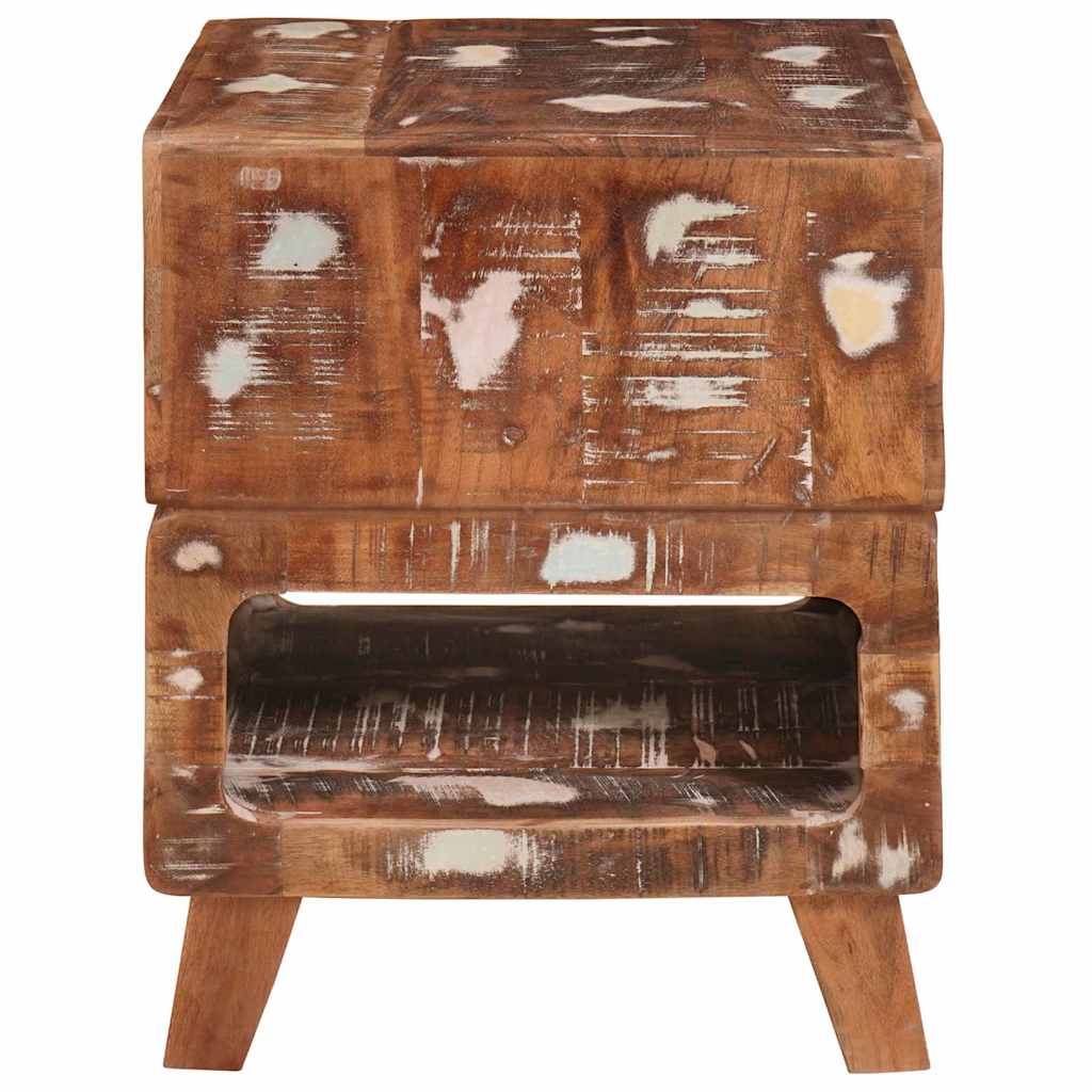 End Table with Shelf Brown 40 x 40 x 49 cm Solid Reclaim Wood