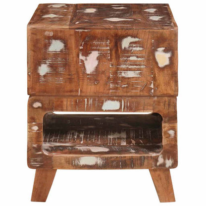 End Table with Shelf Brown 40 x 40 x 49 cm Solid Reclaim Wood