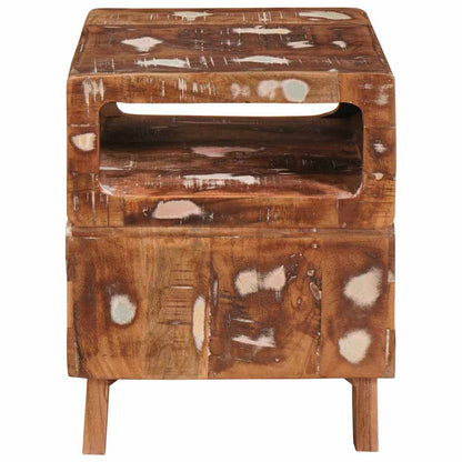 End Table with Shelf Brown 40 x 40 x 49 cm Solid Reclaim Wood