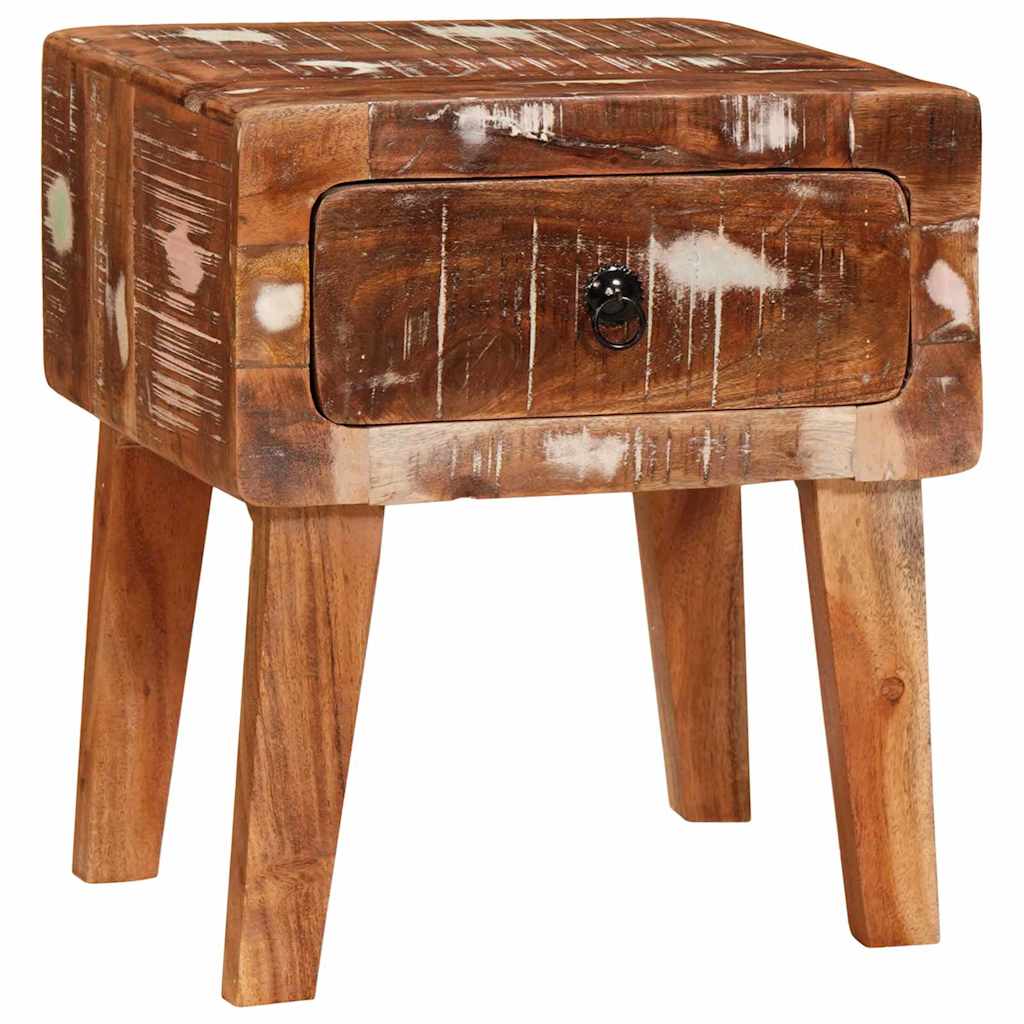 End Table with Drawer Brown 40 x 32 x 46 cm Solid Reclaim Wood