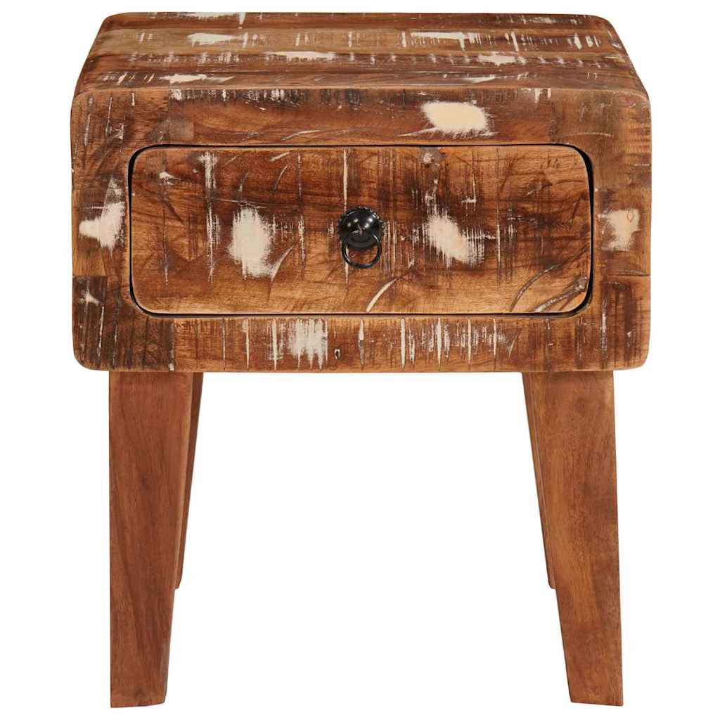 End Table with Drawer Brown 40 x 32 x 46 cm Solid Reclaim Wood