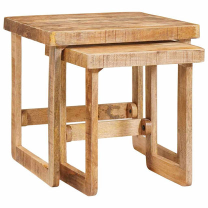 Nesting Tables 2 pcs Brown 46 x 46 x 45 cm Solid Mango Wood