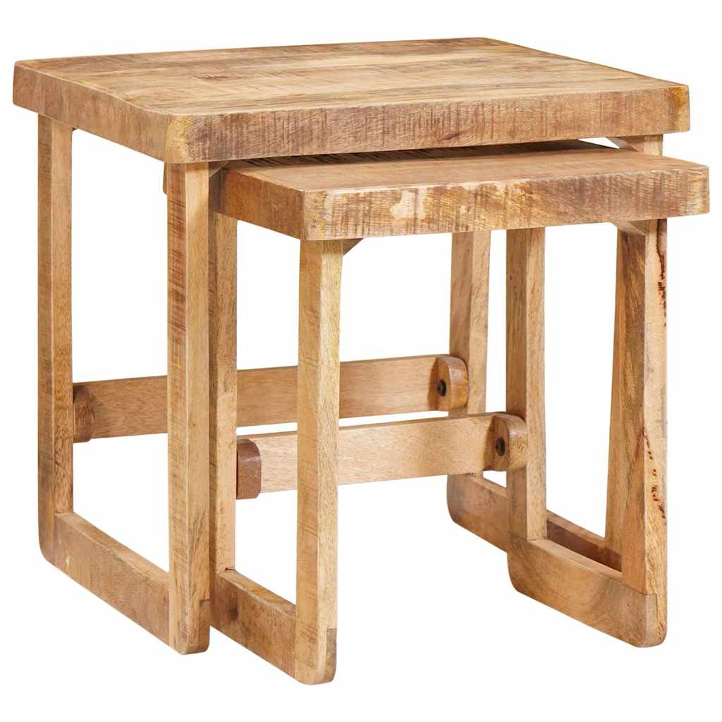 Nesting Tables 2 pcs Brown 46 x 46 x 45 cm Solid Mango Wood