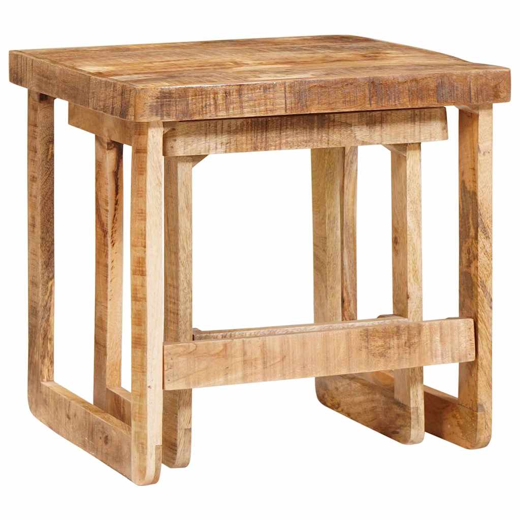 Nesting Tables 2 pcs Brown 46 x 46 x 45 cm Solid Mango Wood