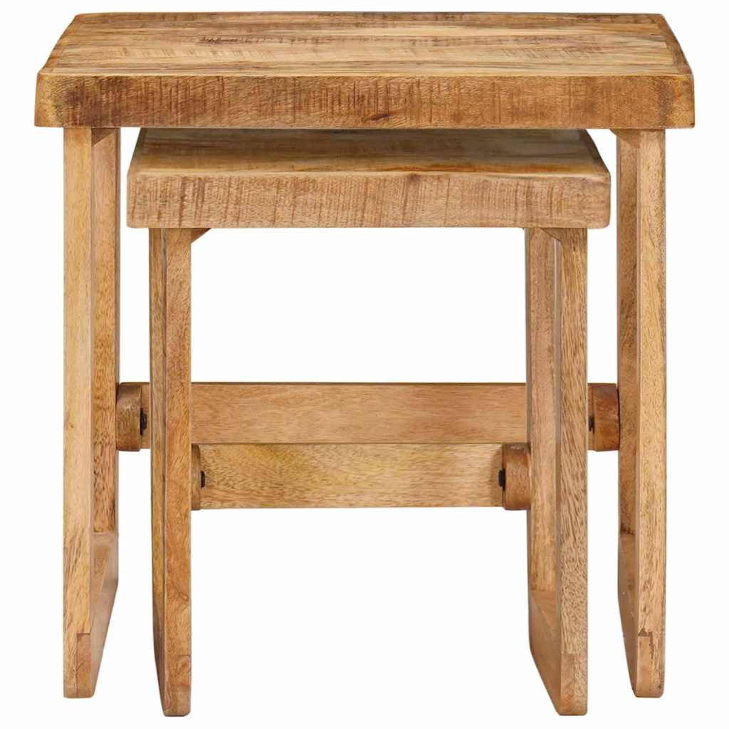 Nesting Tables 2 pcs Brown 46 x 46 x 45 cm Solid Mango Wood