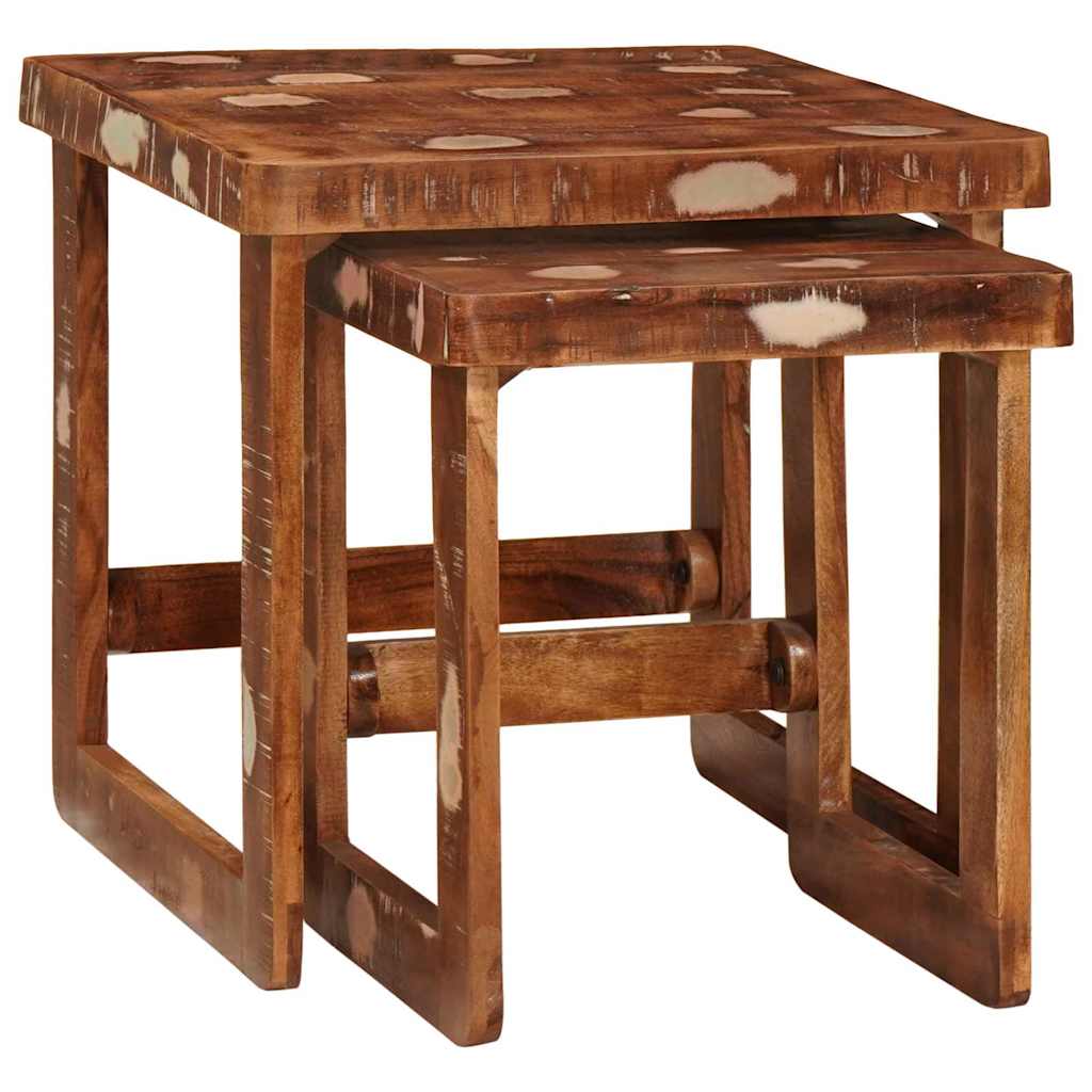 Nesting Tables 2 pcs Brown 46 x 46 x 45 cm Solid Reclaim Wood