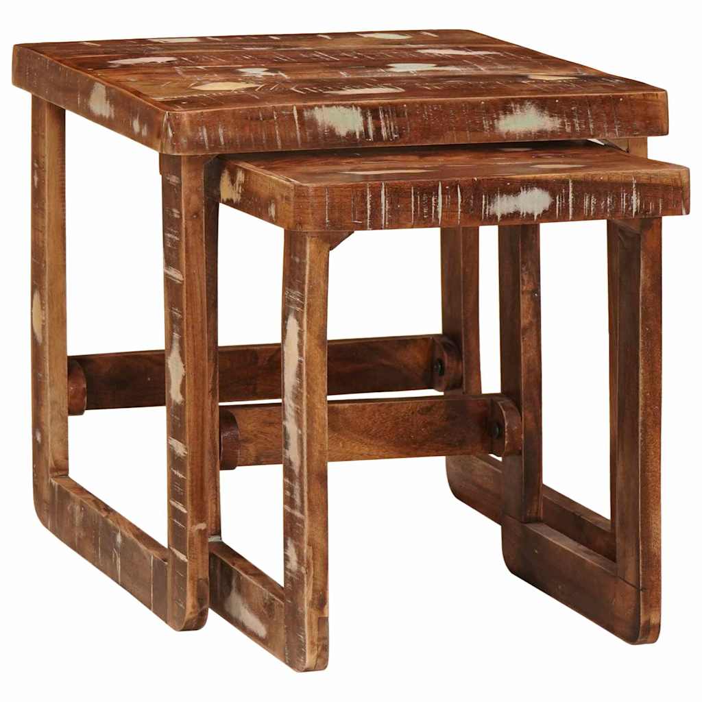 Nesting Tables 2 pcs Brown 46 x 46 x 45 cm Solid Reclaim Wood