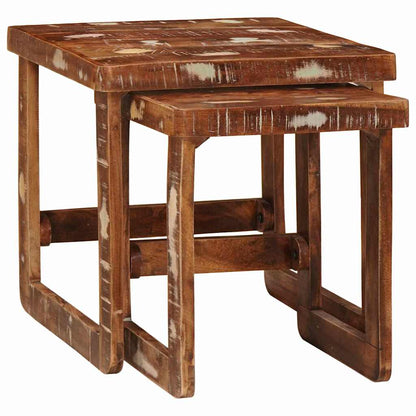 Nesting Tables 2 pcs Brown 46 x 46 x 45 cm Solid Reclaim Wood