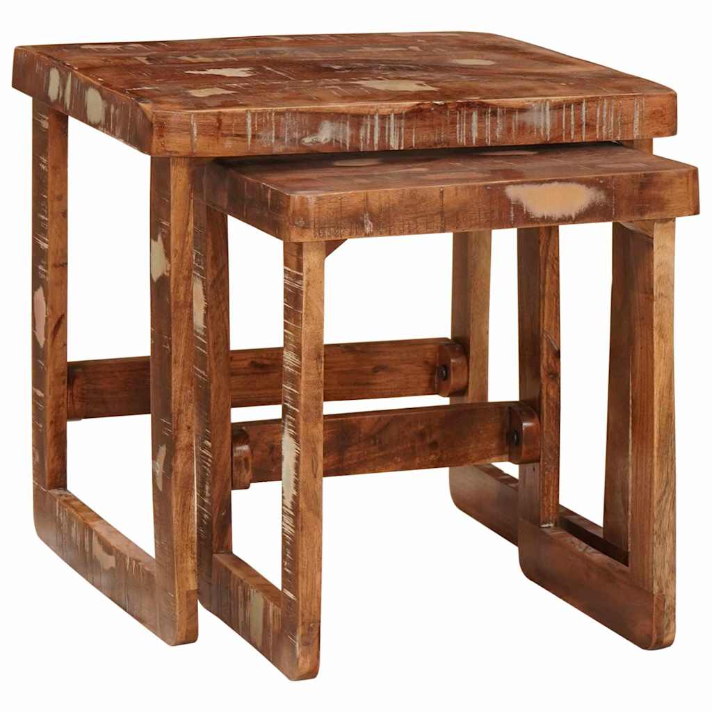 Nesting Tables 2 pcs Brown 46 x 46 x 45 cm Solid Reclaim Wood