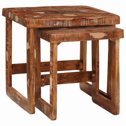 Nesting Tables 2 pcs Brown 46 x 46 x 45 cm Solid Reclaim Wood