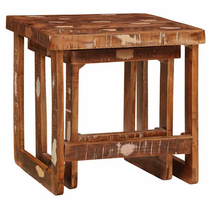 Nesting Tables 2 pcs Brown 46 x 46 x 45 cm Solid Reclaim Wood