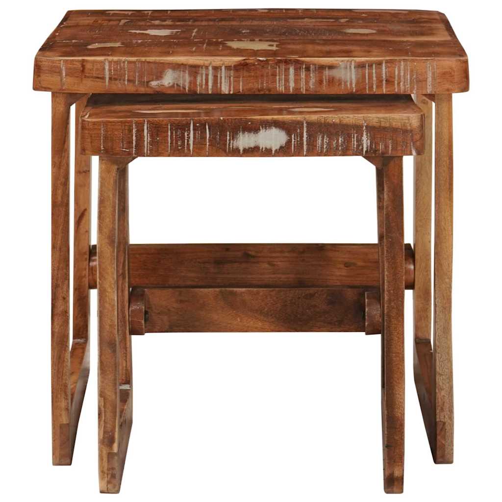 Nesting Tables 2 pcs Brown 46 x 46 x 45 cm Solid Reclaim Wood