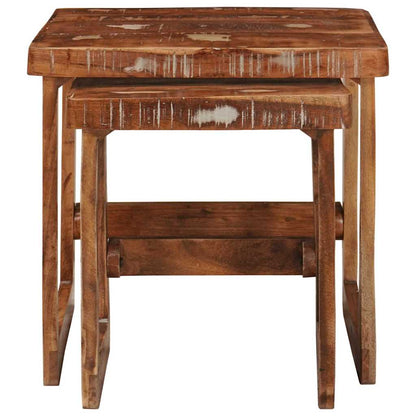 Nesting Tables 2 pcs Brown 46 x 46 x 45 cm Solid Reclaim Wood