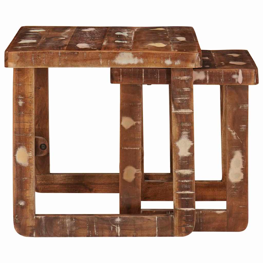 Nesting Tables 2 pcs Brown 46 x 46 x 45 cm Solid Reclaim Wood