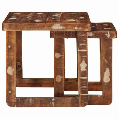 Nesting Tables 2 pcs Brown 46 x 46 x 45 cm Solid Reclaim Wood