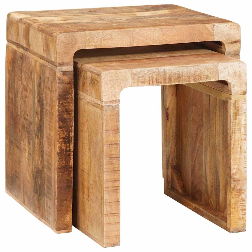 Nesting Tables 2 pcs Brown 46 x 40 x 46 cm Solid Mango Wood