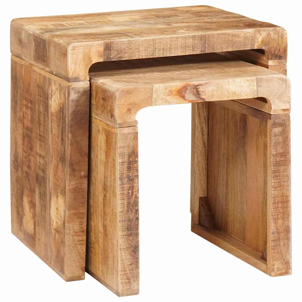 Nesting Tables 2 pcs Brown 46 x 40 x 46 cm Solid Mango Wood