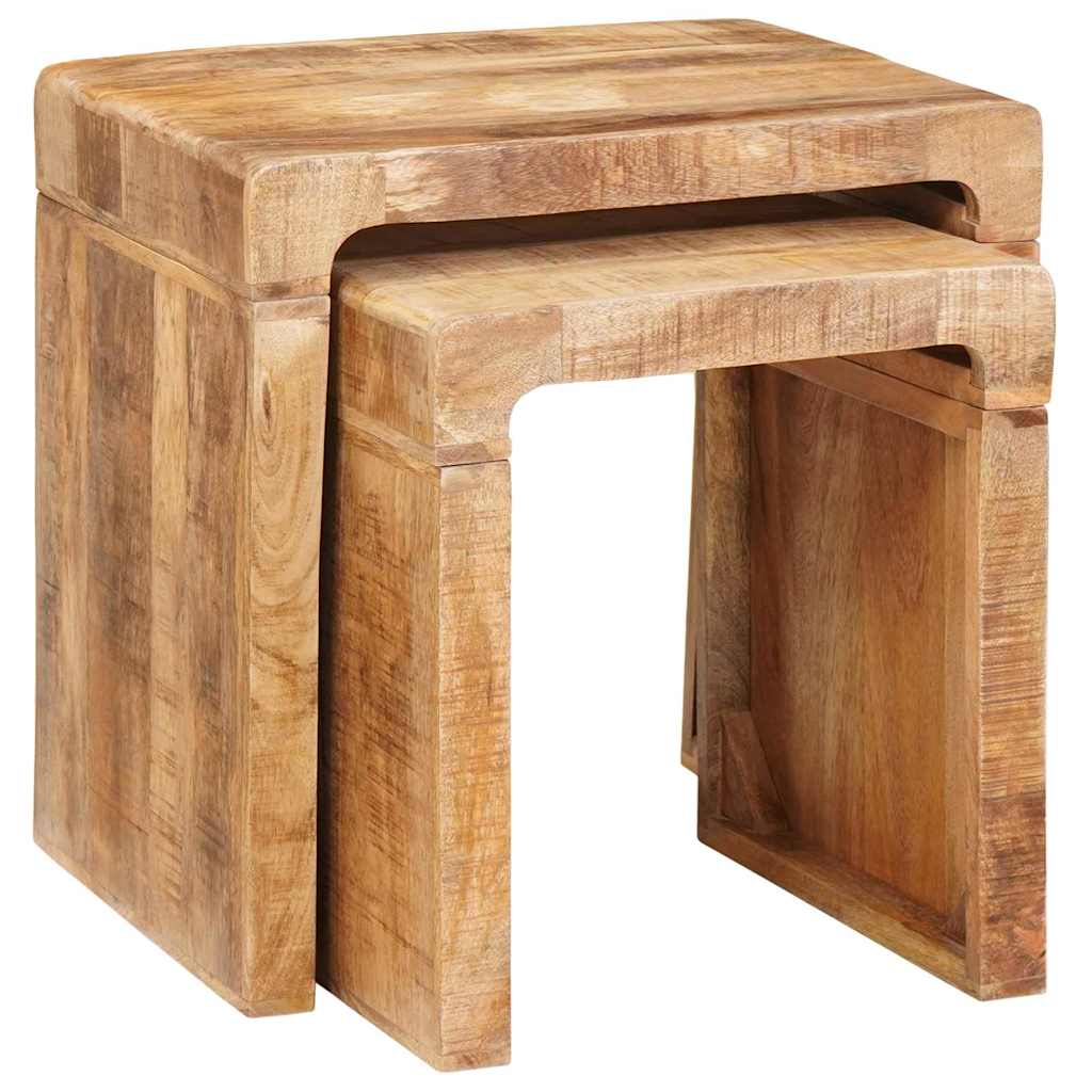 Nesting Tables 2 pcs Brown 46 x 40 x 46 cm Solid Mango Wood