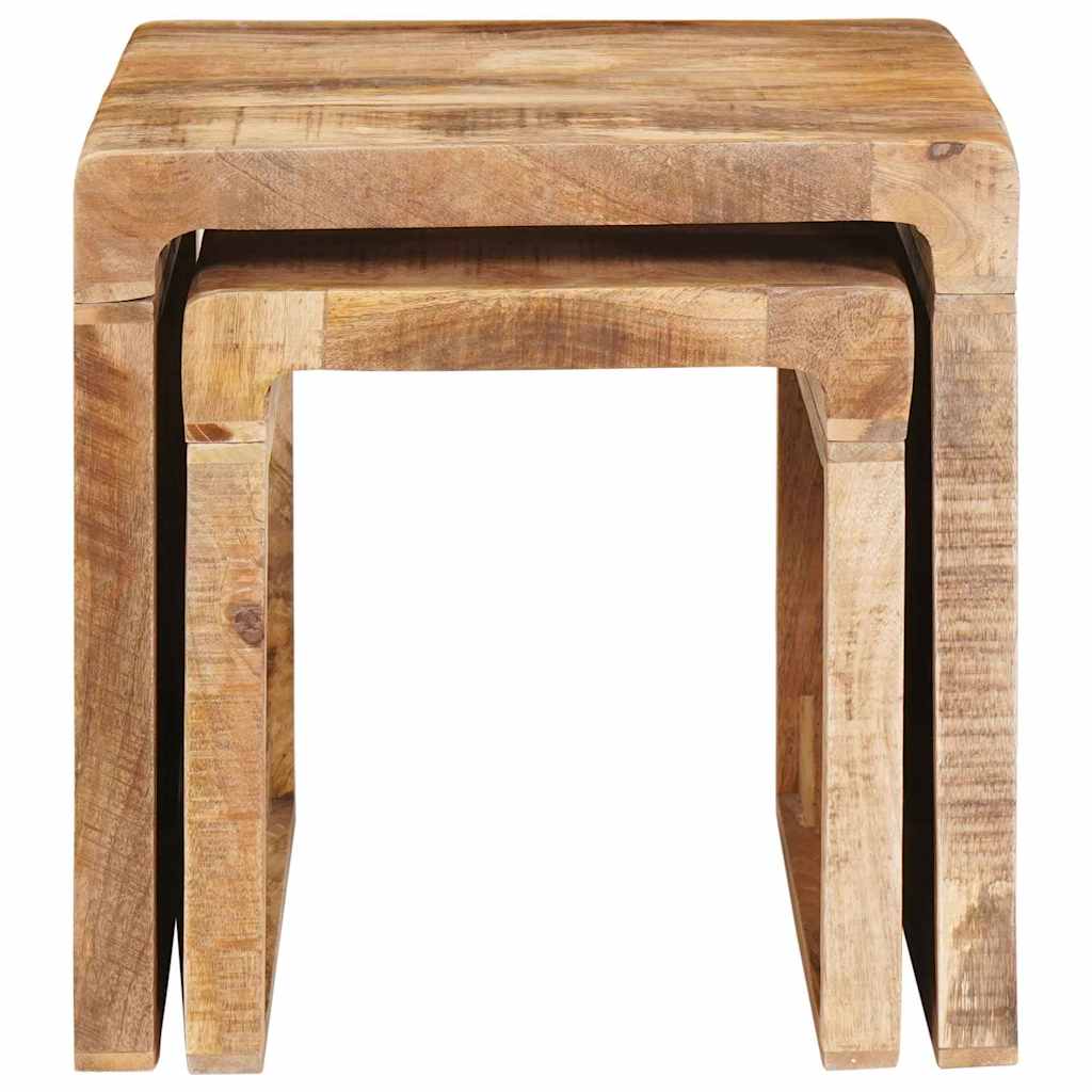 Nesting Tables 2 pcs Brown 46 x 40 x 46 cm Solid Mango Wood