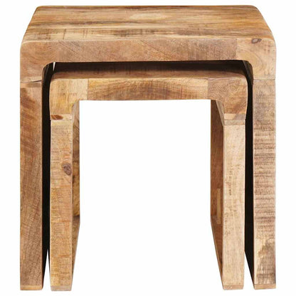 Nesting Tables 2 pcs Brown 46 x 40 x 46 cm Solid Mango Wood