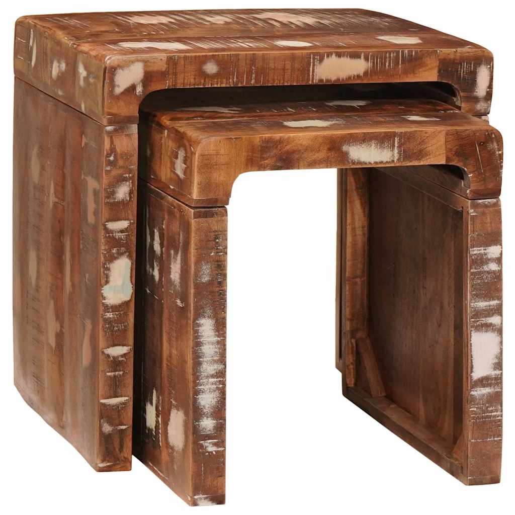 Nesting Tables 2 pcs Brown 46 x 40 x 46 cm Solid Reclaim Wood