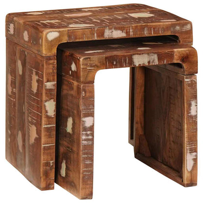 Nesting Tables 2 pcs Brown 46 x 40 x 46 cm Solid Reclaim Wood