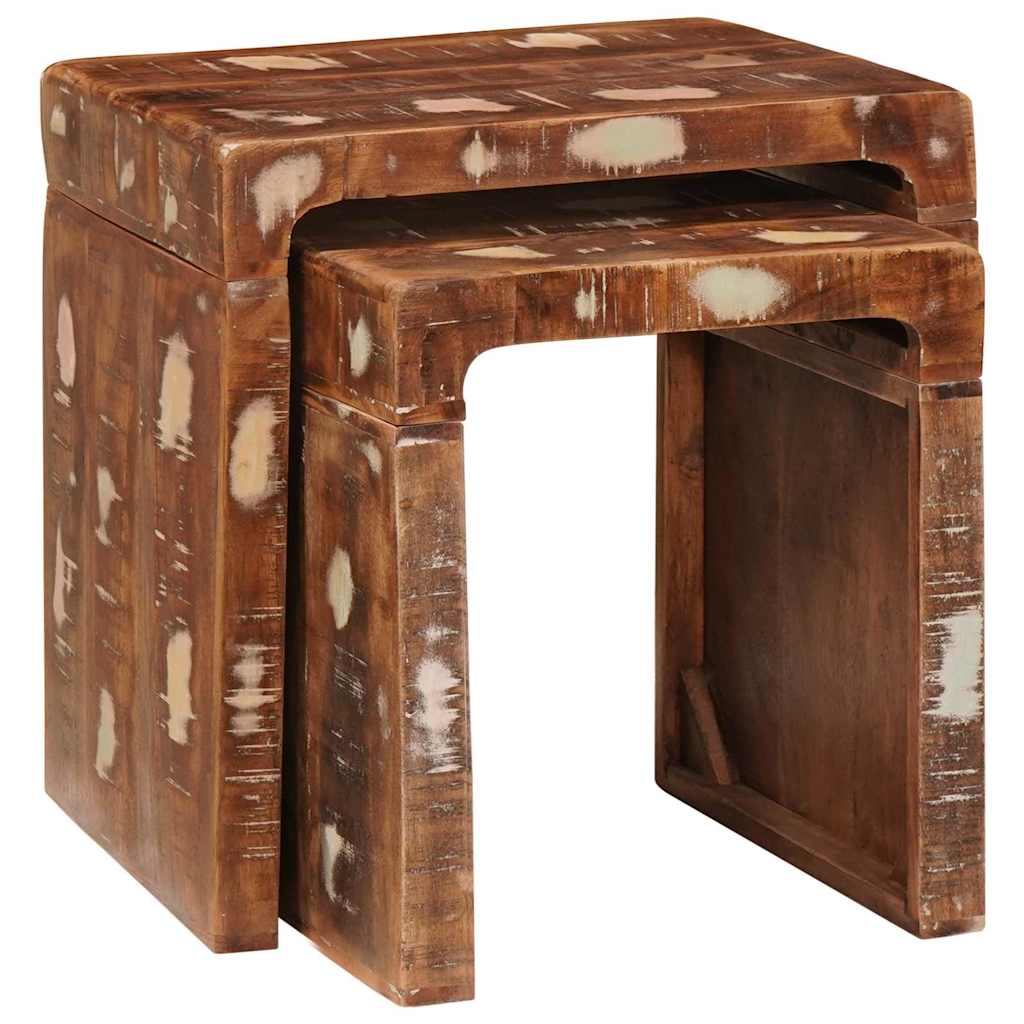 Nesting Tables 2 pcs Brown 46 x 40 x 46 cm Solid Reclaim Wood