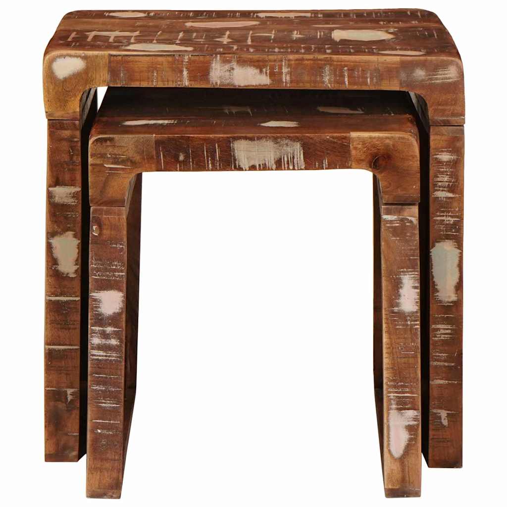 Nesting Tables 2 pcs Brown 46 x 40 x 46 cm Solid Reclaim Wood