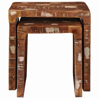Nesting Tables 2 pcs Brown 46 x 40 x 46 cm Solid Reclaim Wood