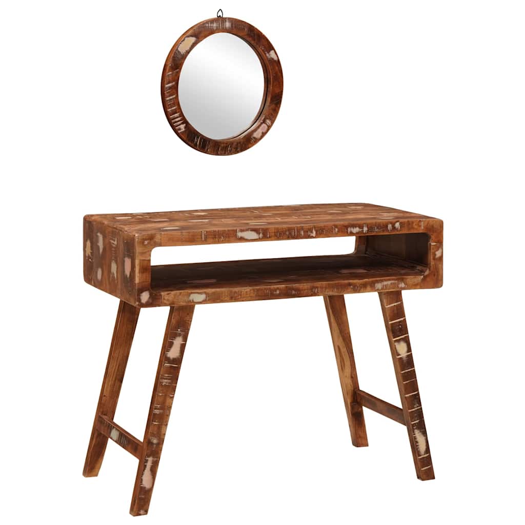 Dressing Table Brown 90 x 76 x 45 cm Solid Reclaim Wood
