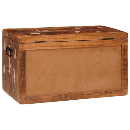 Storage Box with Storage with Door Brown Solid Mango Wood