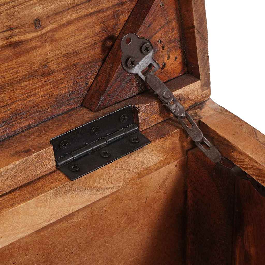 Storage Box with Storage with Door Brown Solid Mango Wood