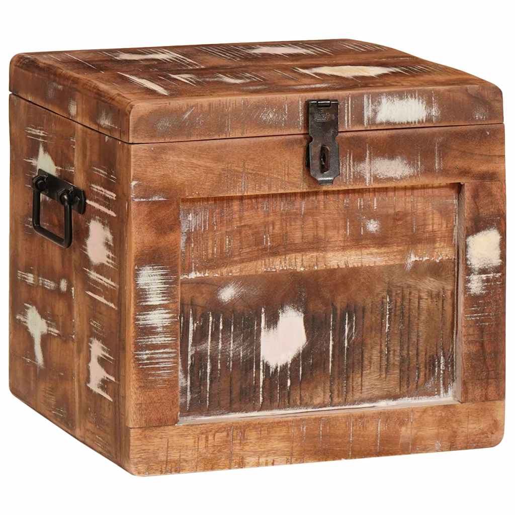 Storage Box with Storage with Door Brown Solid Mango Wood