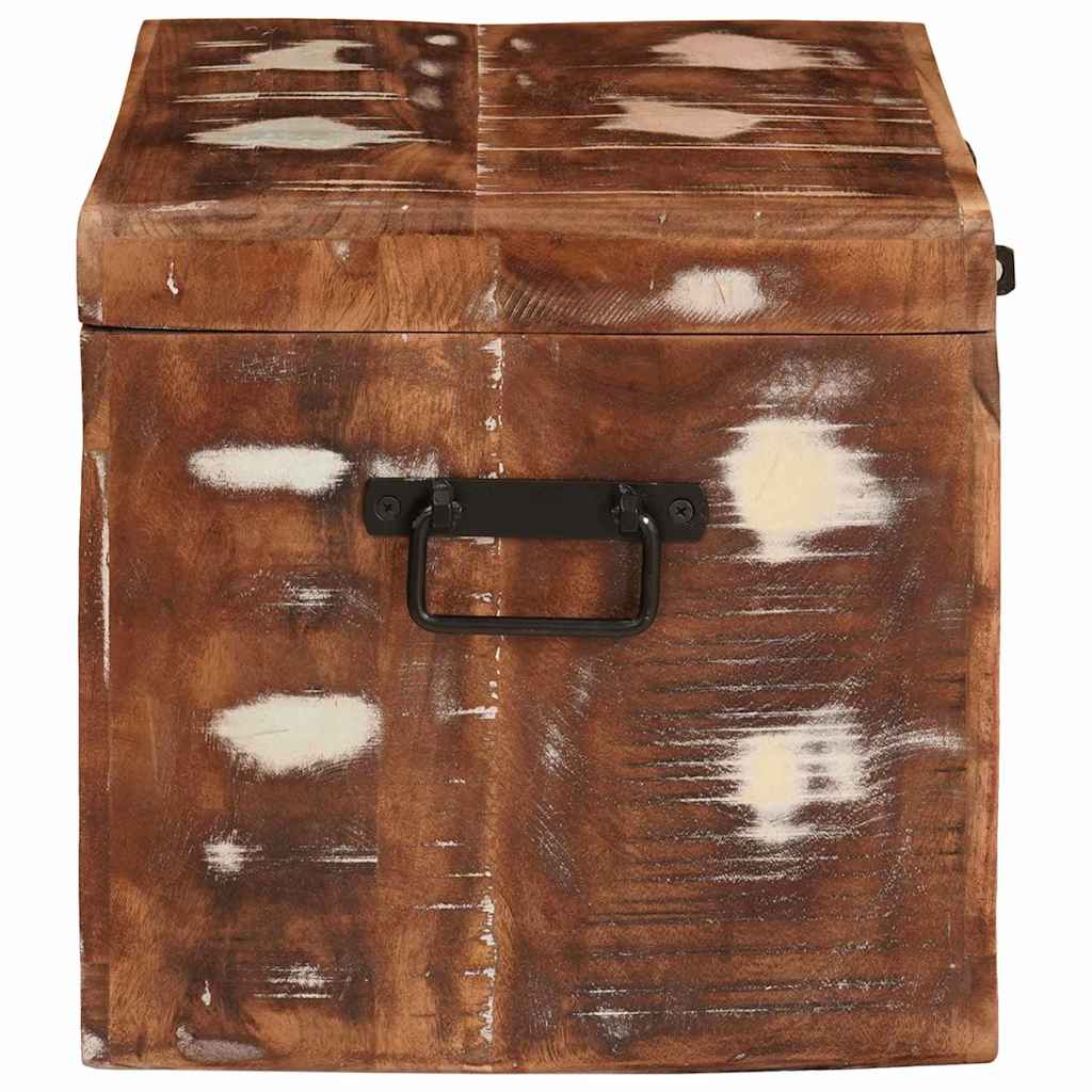 Storage Box with Storage with Door Brown Solid Mango Wood