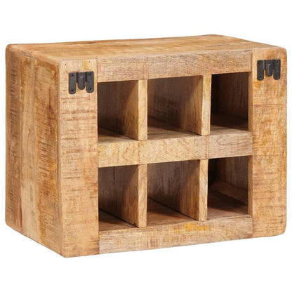 Wine Rack with Storage Brown 44 x 30 x 35 cm Solid Mango Wood