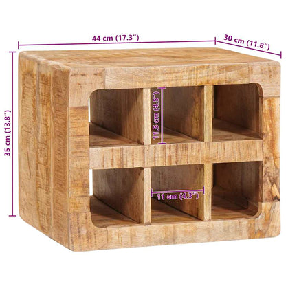 Wine Rack with Storage Brown 44 x 30 x 35 cm Solid Mango Wood