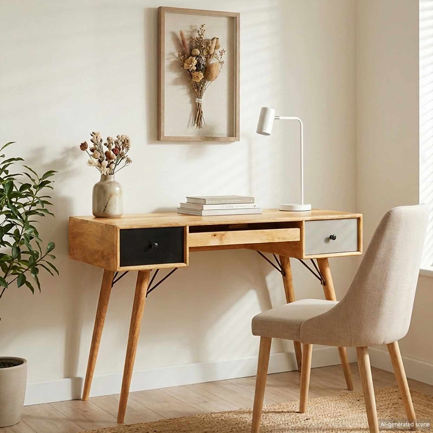 Writing Desk Brown 110 x 55 x 76 cm Solid Mango Wood