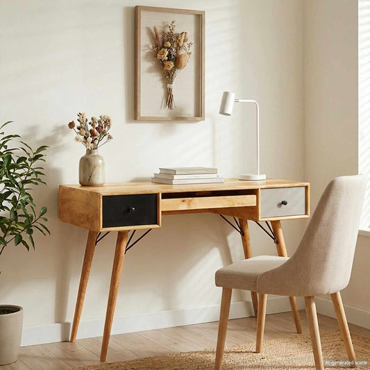 Writing Desk Brown 110 x 55 x 76 cm Solid Mango Wood