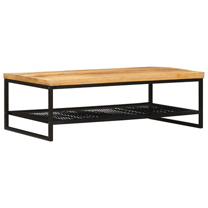 Coffee Table Brown and Black 110 x 55 x 35 cm Solid Mango Wood