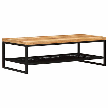 Coffee Table Brown and Black 110 x 55 x 35 cm Solid Mango Wood